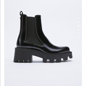 Zara treaded Chelsea boots.